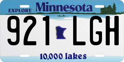 MN license plate 921LGH