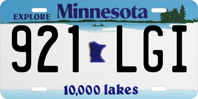 MN license plate 921LGI