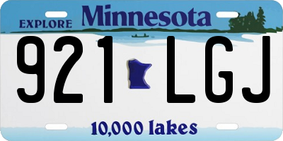 MN license plate 921LGJ