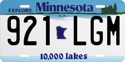 MN license plate 921LGM