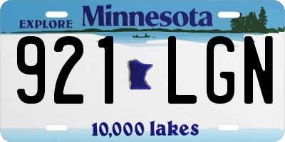 MN license plate 921LGN