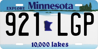 MN license plate 921LGP