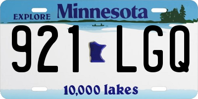 MN license plate 921LGQ