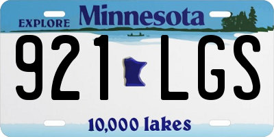 MN license plate 921LGS