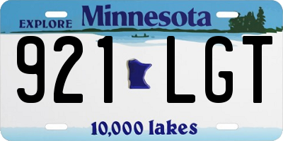 MN license plate 921LGT