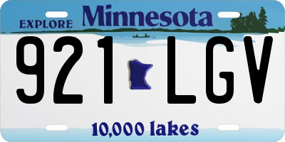 MN license plate 921LGV