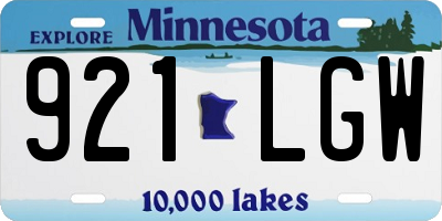 MN license plate 921LGW