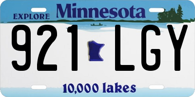 MN license plate 921LGY