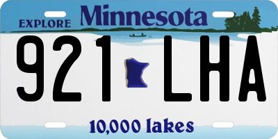 MN license plate 921LHA