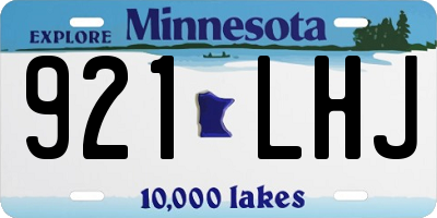 MN license plate 921LHJ