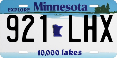 MN license plate 921LHX