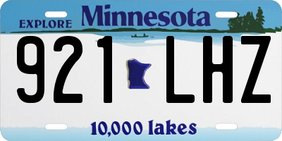 MN license plate 921LHZ