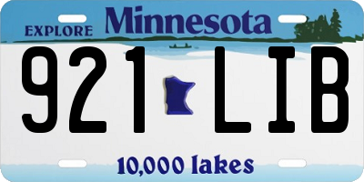 MN license plate 921LIB
