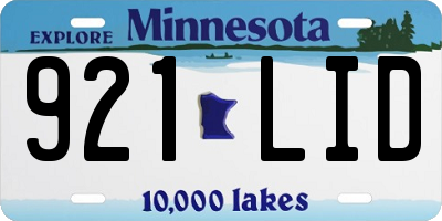MN license plate 921LID