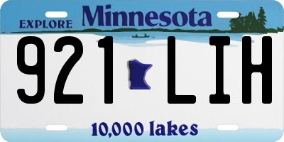 MN license plate 921LIH