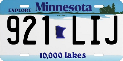 MN license plate 921LIJ