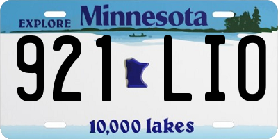 MN license plate 921LIO