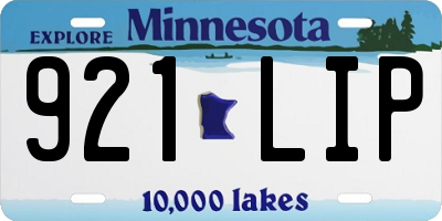 MN license plate 921LIP