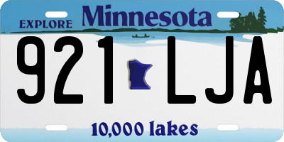 MN license plate 921LJA