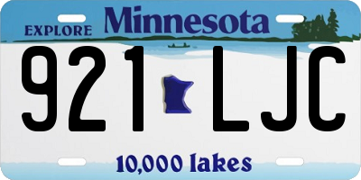 MN license plate 921LJC