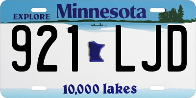 MN license plate 921LJD