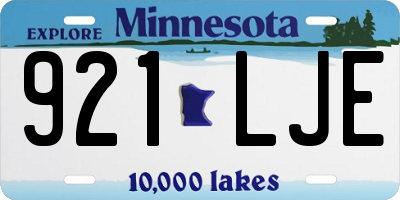 MN license plate 921LJE