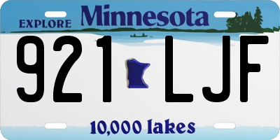 MN license plate 921LJF
