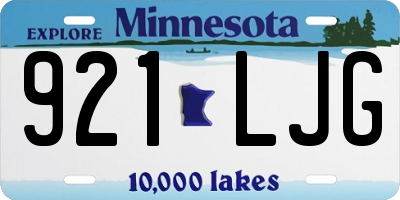MN license plate 921LJG