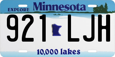 MN license plate 921LJH