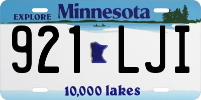 MN license plate 921LJI