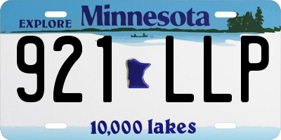 MN license plate 921LLP