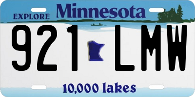 MN license plate 921LMW