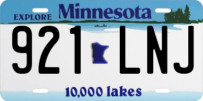 MN license plate 921LNJ