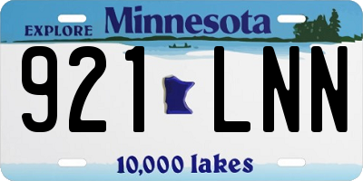 MN license plate 921LNN
