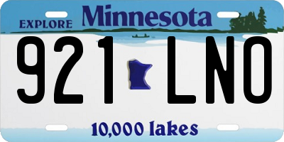 MN license plate 921LNO