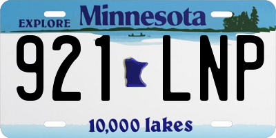 MN license plate 921LNP