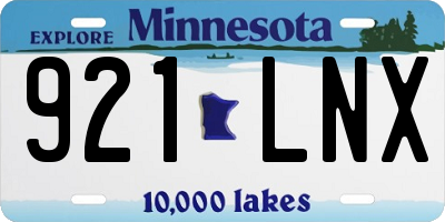 MN license plate 921LNX
