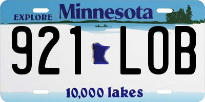 MN license plate 921LOB