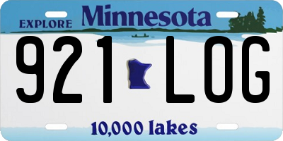 MN license plate 921LOG
