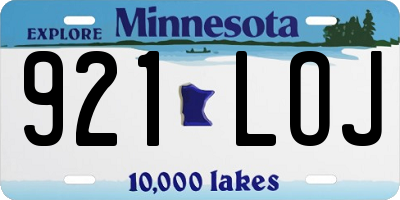 MN license plate 921LOJ