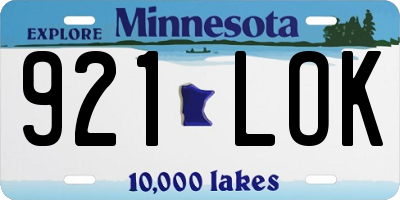 MN license plate 921LOK