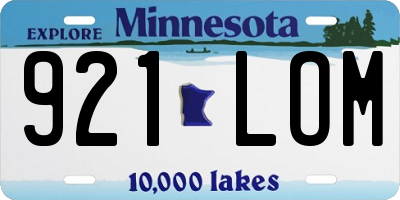 MN license plate 921LOM