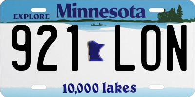 MN license plate 921LON