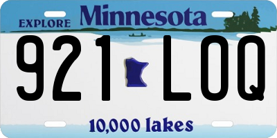MN license plate 921LOQ