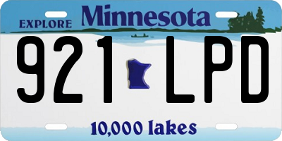 MN license plate 921LPD