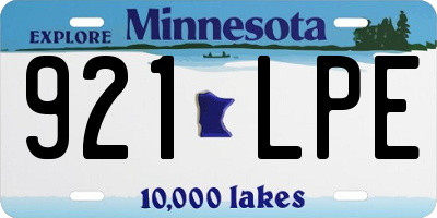 MN license plate 921LPE