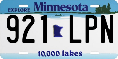 MN license plate 921LPN