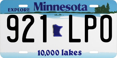 MN license plate 921LPO