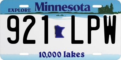 MN license plate 921LPW