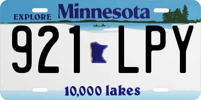 MN license plate 921LPY